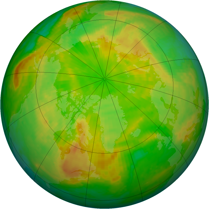 Arctic ozone map for 03 June 2004